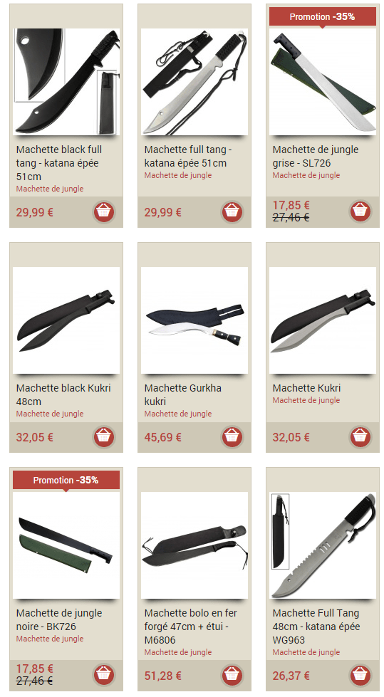 Machette sur Couteau Azur