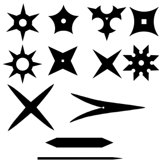 Toutes les formes des Shurikens
