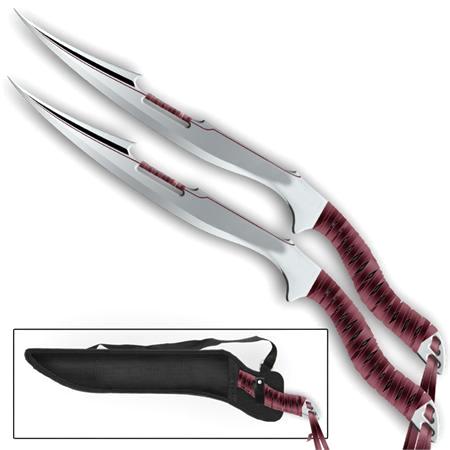 Lot de 2 épées machettes full tang - Zombie machette épée