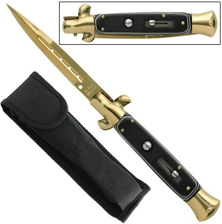 Grand couteau Italien 24cm automatique cran d'arret - GOLD