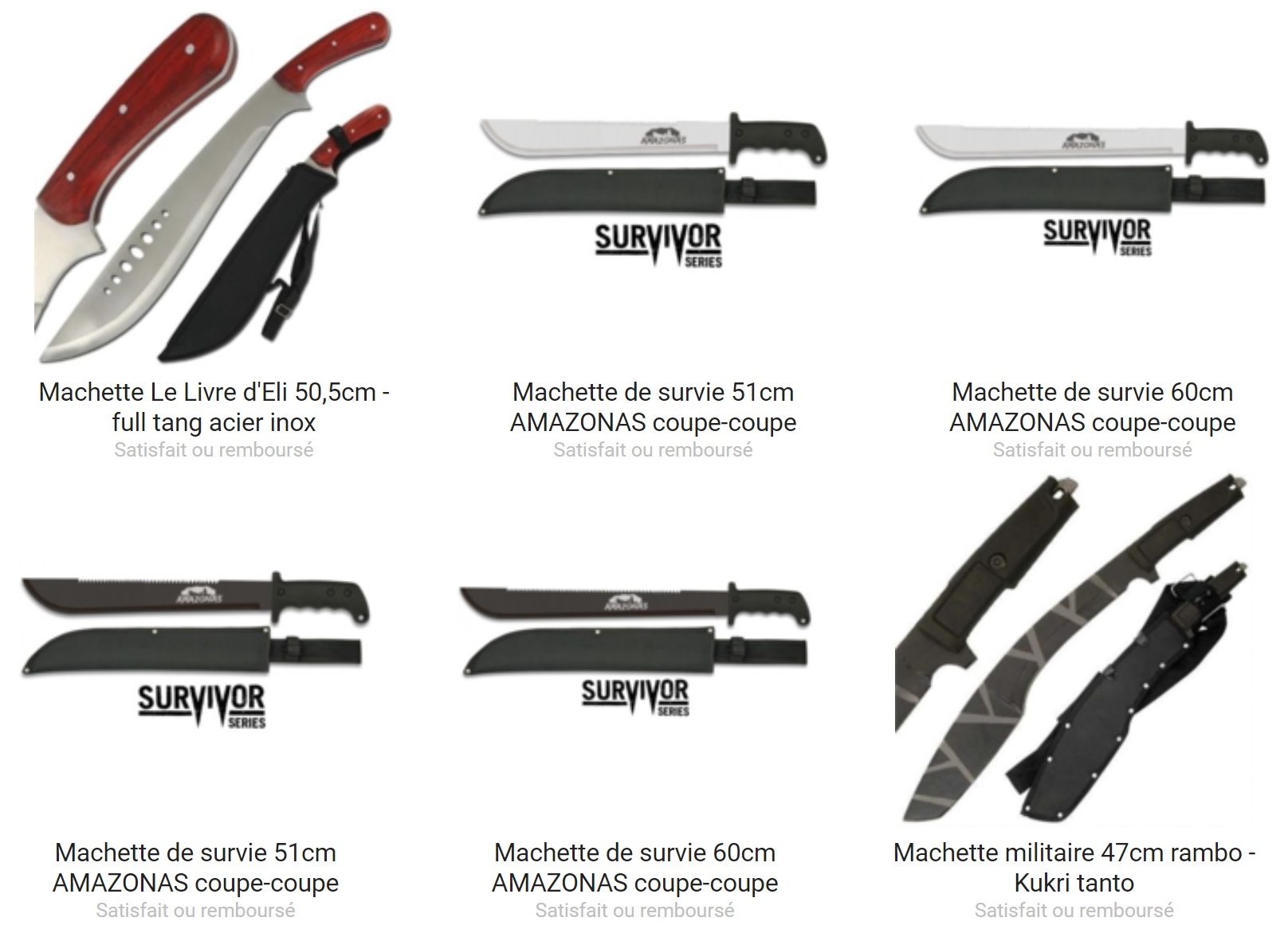 Une grande sélection de machette est en vente sur le site Couteau Azur !
